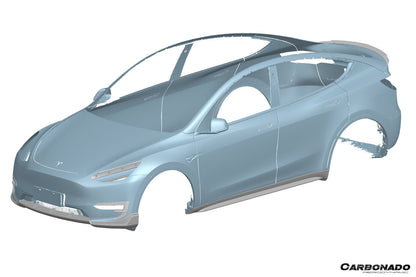 Faldón delantero de fibra de carbono seco estilo Tesla Model Y AD Carbonado 2020-2024