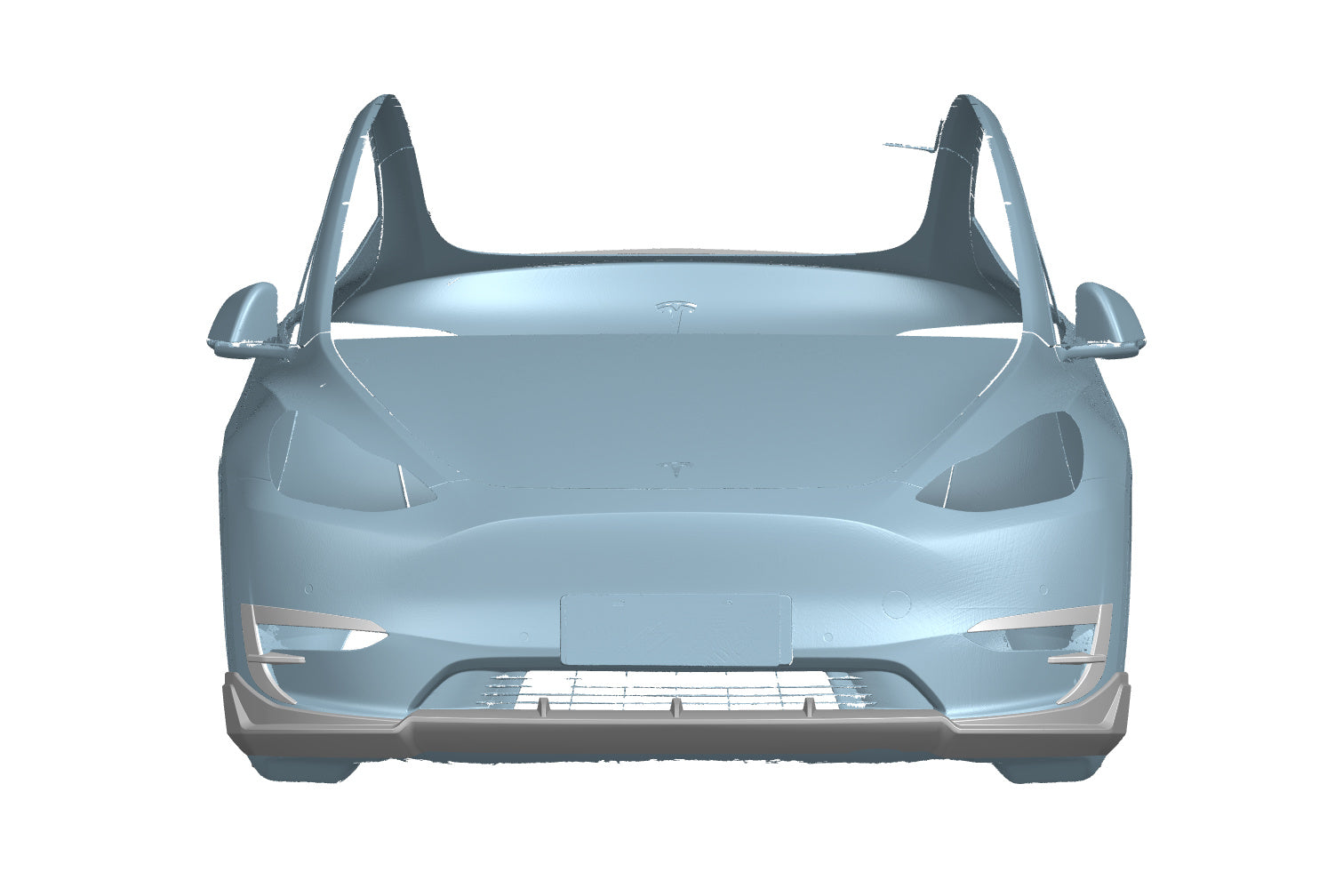 Faldón delantero de fibra de carbono seco estilo Tesla Model Y AD Carbonado 2020-2024