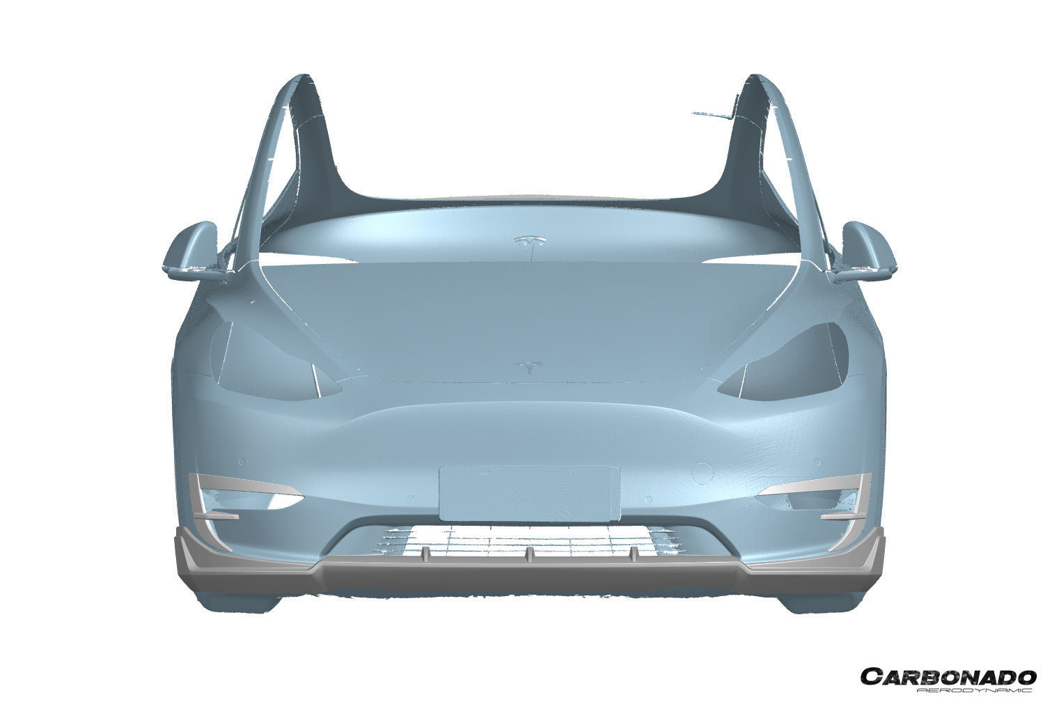 Cubiertas de luces diurnas delanteras de fibra de carbono secas estilo Tesla Model Y AD Carbonado 2020-2024