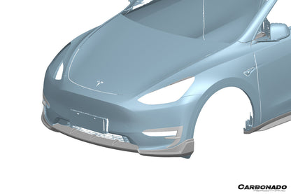 Faldón delantero de fibra de carbono seco estilo Tesla Model Y AD Carbonado 2020-2024