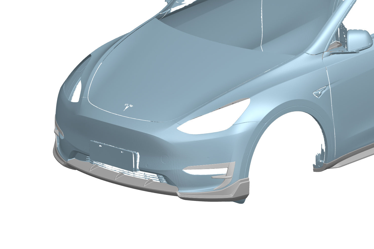 Cubiertas de luces diurnas delanteras de fibra de carbono secas estilo Tesla Model Y AD Carbonado 2020-2024