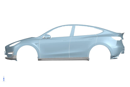 Carbonado AD Style Dry Carbon Fiber Side Skirts | 2020-2024 Tesla Model Y