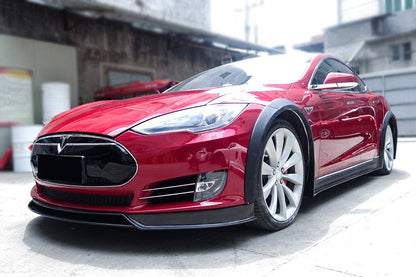 Carbonado 2012-2015 Tesla Model S RZS Style Part Carbon Fiber Front Lip With Undertray