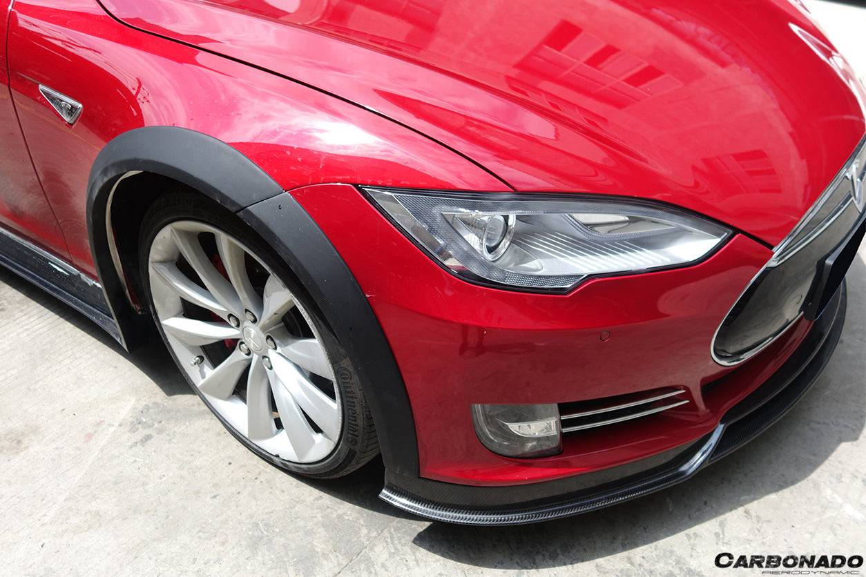Carbonado 2012-2015 Tesla Model S RZS Style Part Carbon Fiber Front Lip With Undertray