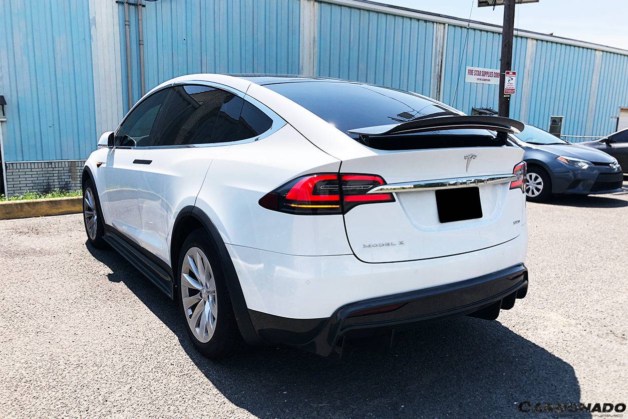 Alerón de maletero de fibra de carbono estilo RZS para Tesla Model X SUV Carbonado 2016-2025
