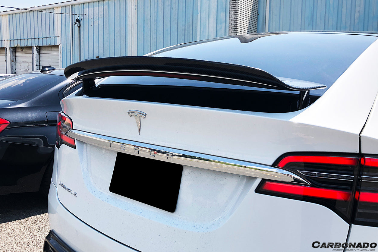 Alerón de maletero de fibra de carbono estilo RZS para Tesla Model X SUV Carbonado 2016-2025