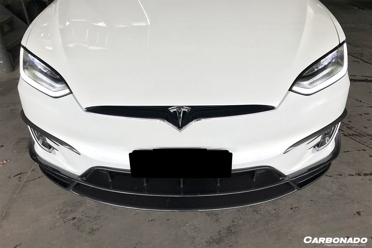 Carbonado 2016-2021 Tesla Model X SUV RZS Style Carbon Fiber Front Canards