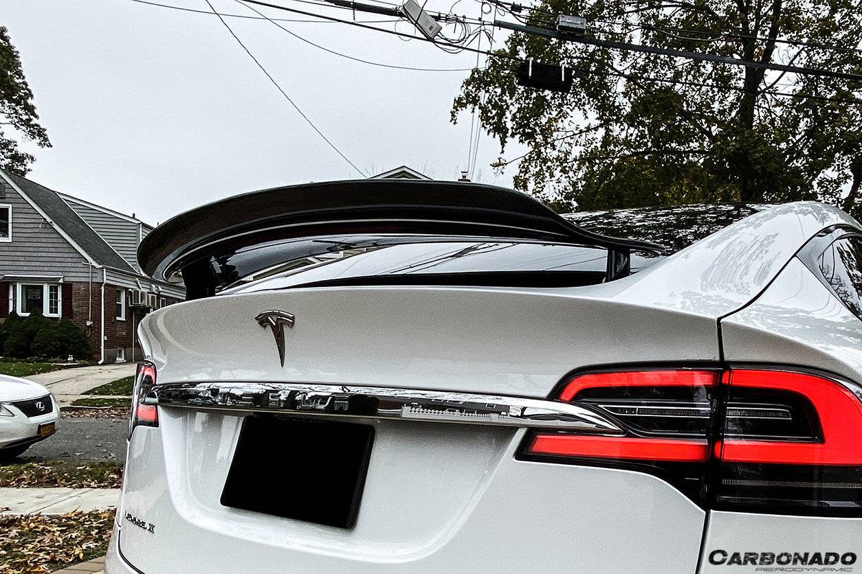 Alerón de maletero de fibra de carbono estilo RZS para Tesla Model X SUV Carbonado 2016-2025