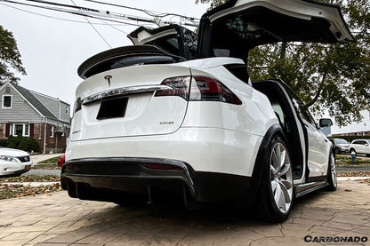 Carbonado 2016-2018 Tesla Model X SUV RZS Style Carbon Fiber Rear Lip