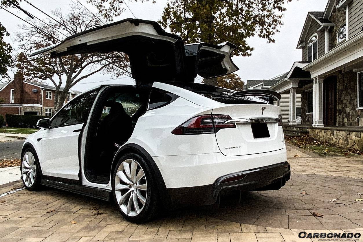 Carbonado 2016-2018 Tesla Model X SUV RZS Style Carbon Fiber Rear Lip