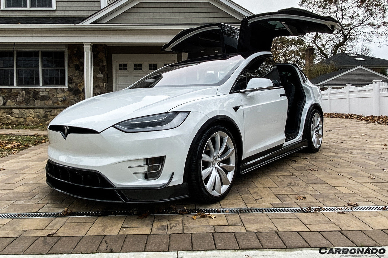 Carbonado 2016-2021 Tesla Model X SUV RZS Style Carbon Fiber Front Canards