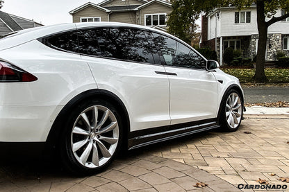 Carbonado 2016-2021 Tesla Model X SUV RZS Style Carbon Fiber Side Skirts