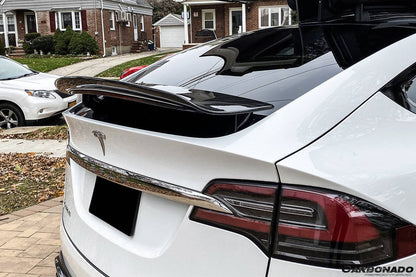 Alerón de maletero de fibra de carbono estilo RZS para Tesla Model X SUV Carbonado 2016-2025