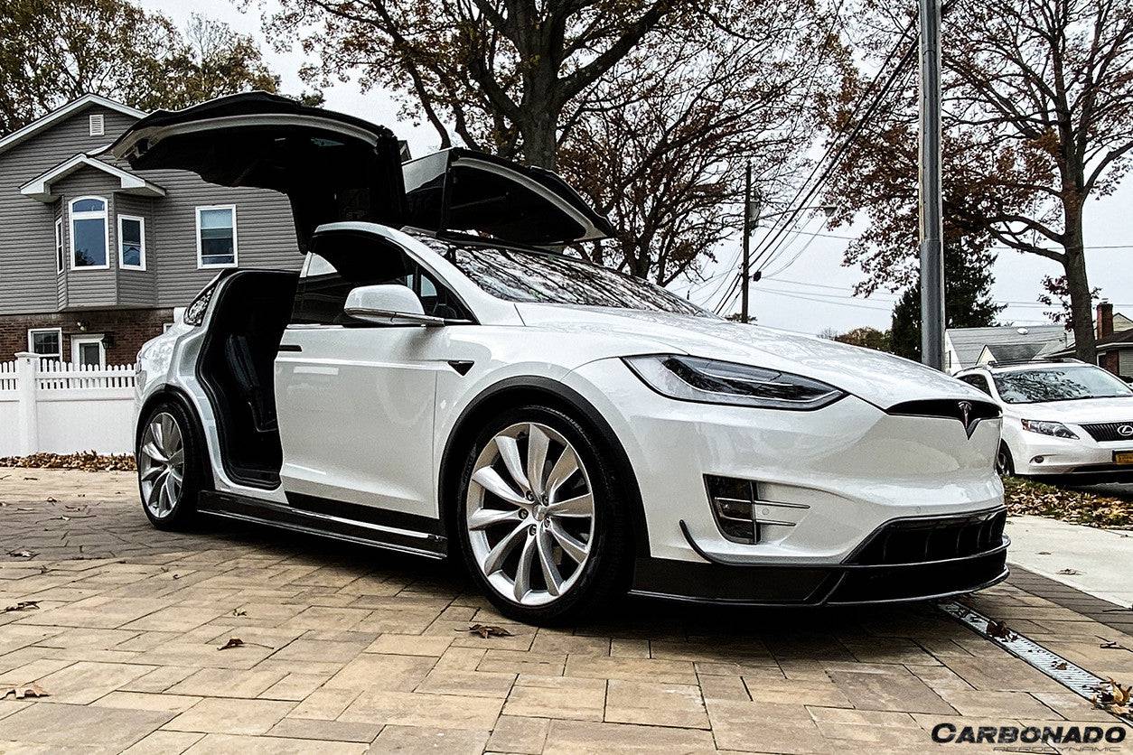 Carbonado 2016-2021 Tesla Model X SUV RZS Style Carbon Fiber Side Skirts