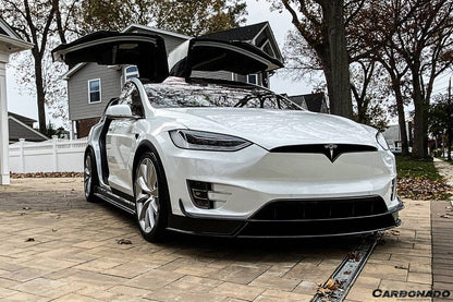 Carbonado 2016-2021 Tesla Model X SUV RZS Style Carbon Fiber Front Canards