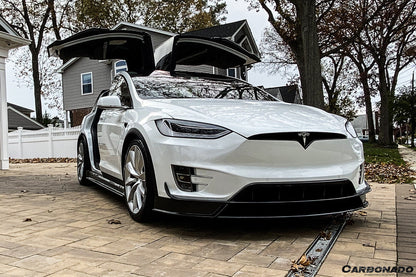 Carbonado 2016-2021 Tesla Model X SUV RZS Style Carbon Fiber Front Lip