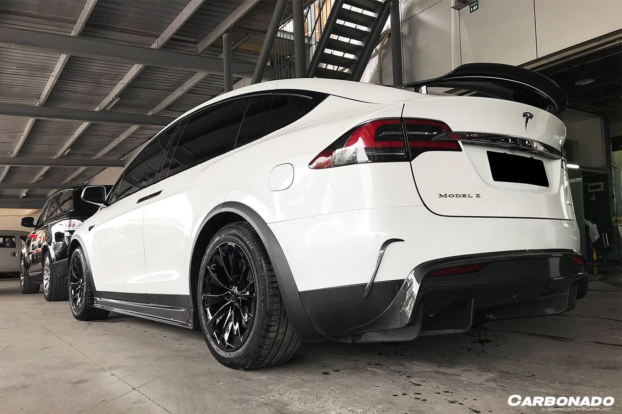 Alerón de maletero de fibra de carbono estilo RZS para Tesla Model X SUV Carbonado 2016-2025