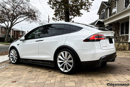 Carbonado 2016-2021 Tesla Model X SUV RZS Style Carbon Fiber Side Skirts