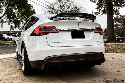 Alerón de maletero de fibra de carbono estilo RZS para Tesla Model X SUV Carbonado 2016-2025