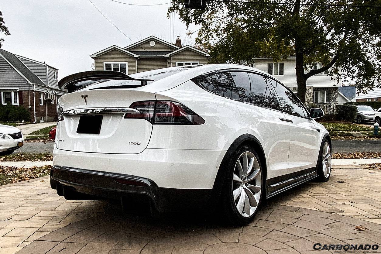 Alerón de maletero de fibra de carbono estilo RZS para Tesla Model X SUV Carbonado 2016-2025