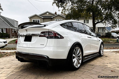 Alerón de maletero de fibra de carbono estilo RZS para Tesla Model X SUV Carbonado 2016-2025