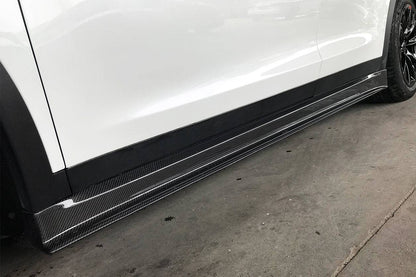 Carbonado 2016-2021 Tesla Model X SUV RZS Style Carbon Fiber Side Skirts