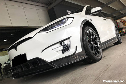 Carbonado 2016-2021 Tesla Model X SUV RZS Style Carbon Fiber Front Lip