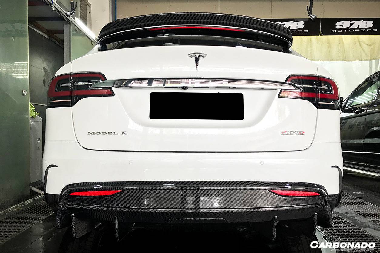 Alerón de maletero de fibra de carbono estilo RZS para Tesla Model X SUV Carbonado 2016-2025