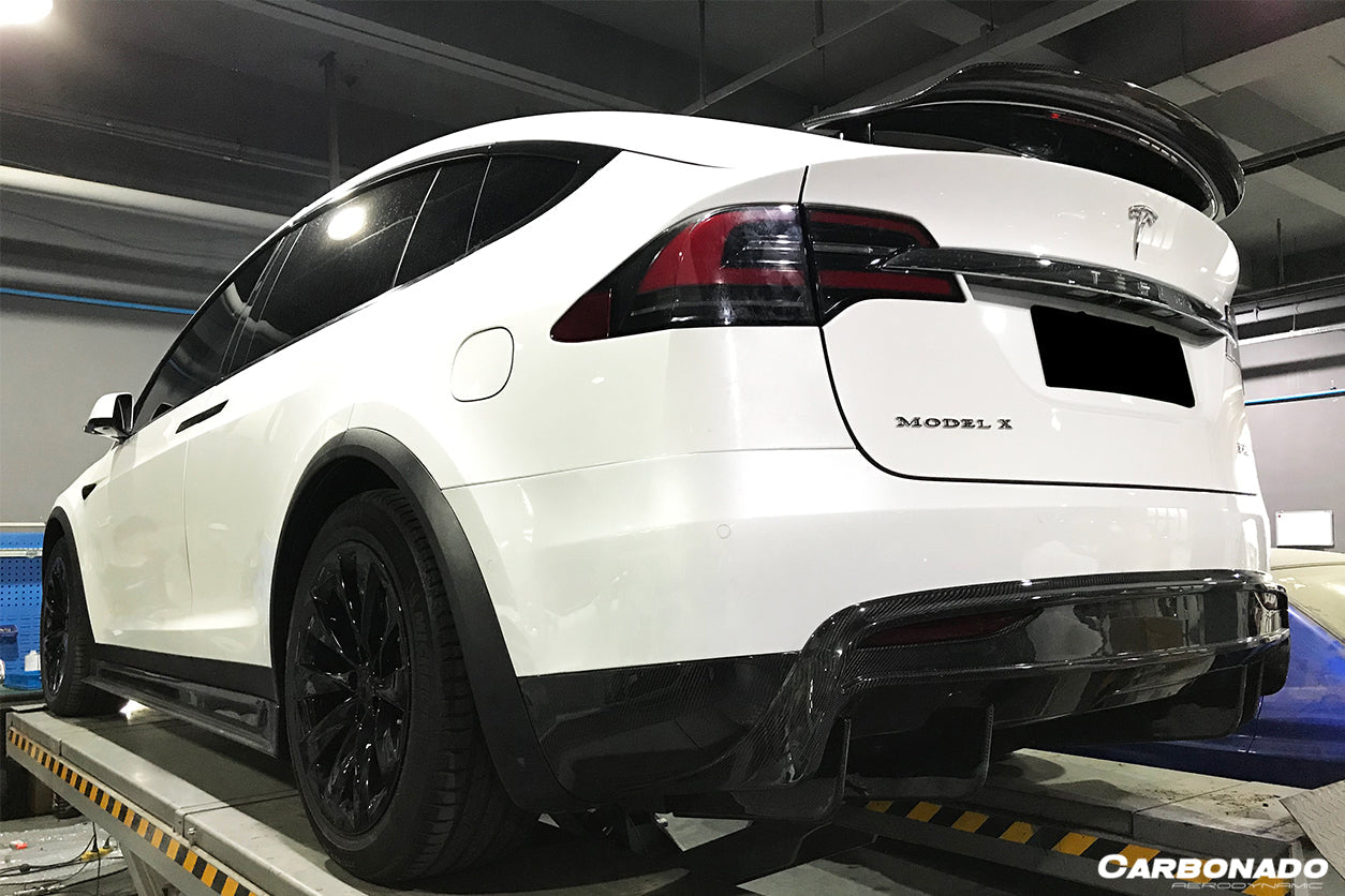 Alerón de maletero de fibra de carbono estilo RZS para Tesla Model X SUV Carbonado 2016-2025