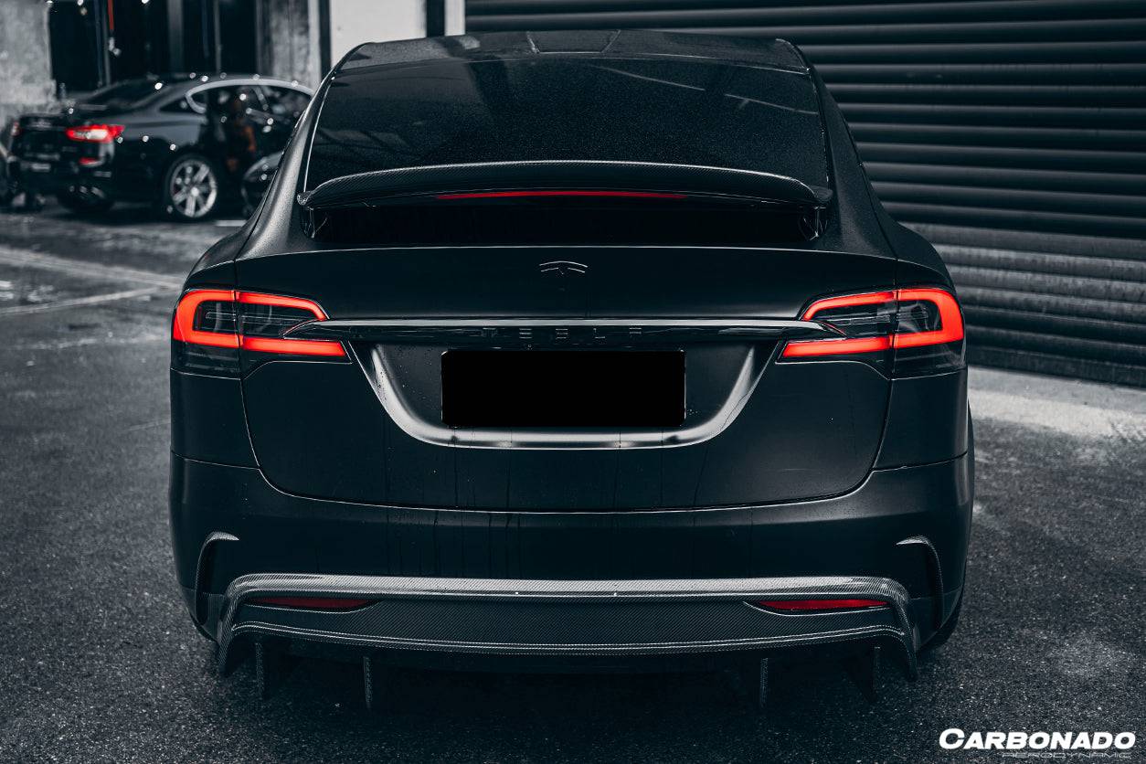 Alerón de maletero de fibra de carbono estilo RZS para Tesla Model X SUV Carbonado 2016-2025