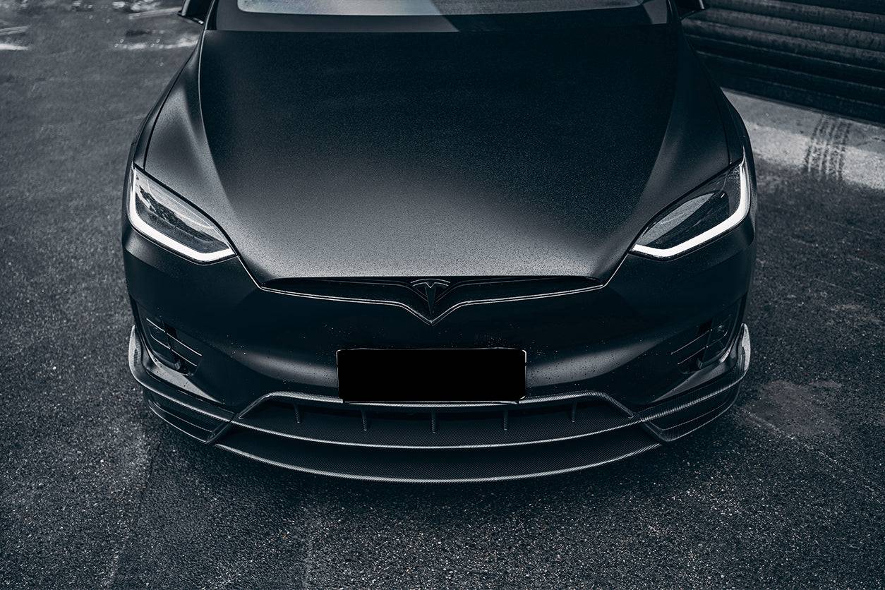 Carbonado 2016-2021 Tesla Model X SUV RZS Style Carbon Fiber Front Lip
