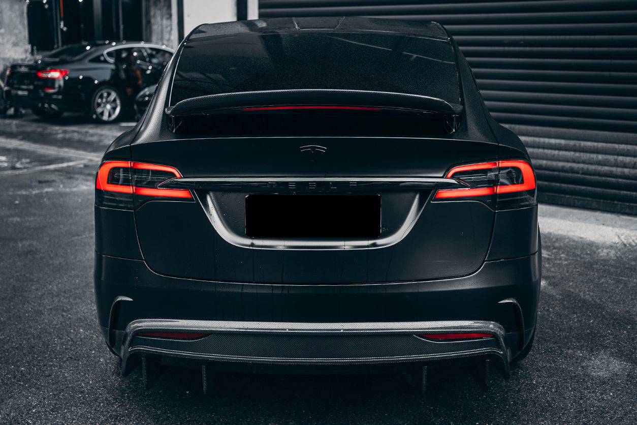 Carbonado 2016-2018 Tesla Model X SUV RZS Style Carbon Fiber Rear Lip