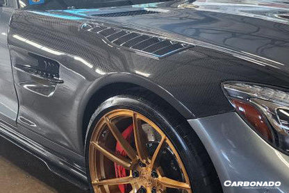 Carbonado 2015-2021 Mercedes Benz AMG GT GTS GTC GTR BK Style Partial Carbon Fiber Front Fender