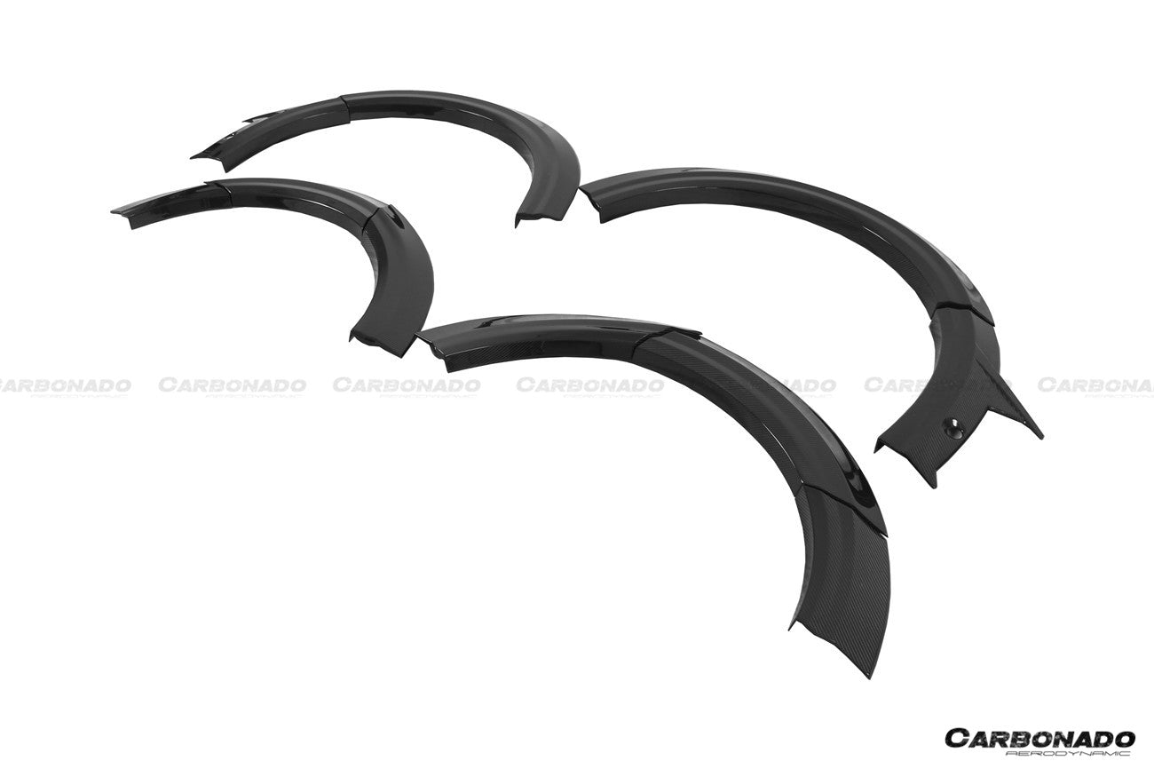 Carbonado 2020-2023 Audi RSQ8 AD Style Dry Carbon Fiber Fender Flare Wheel Trims