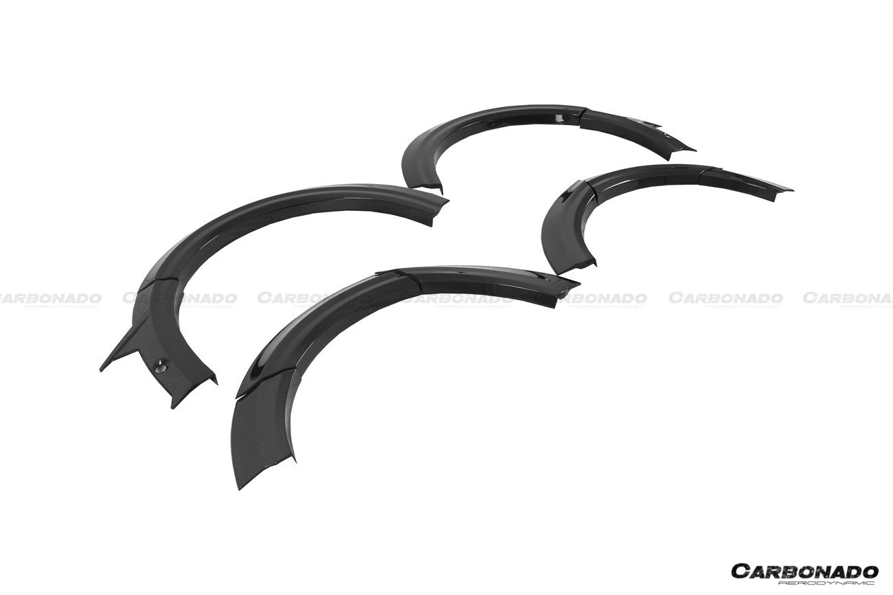 Carbonado 2020-2023 Audi RSQ8 AD Style Dry Carbon Fiber Fender Flare Wheel Trims
