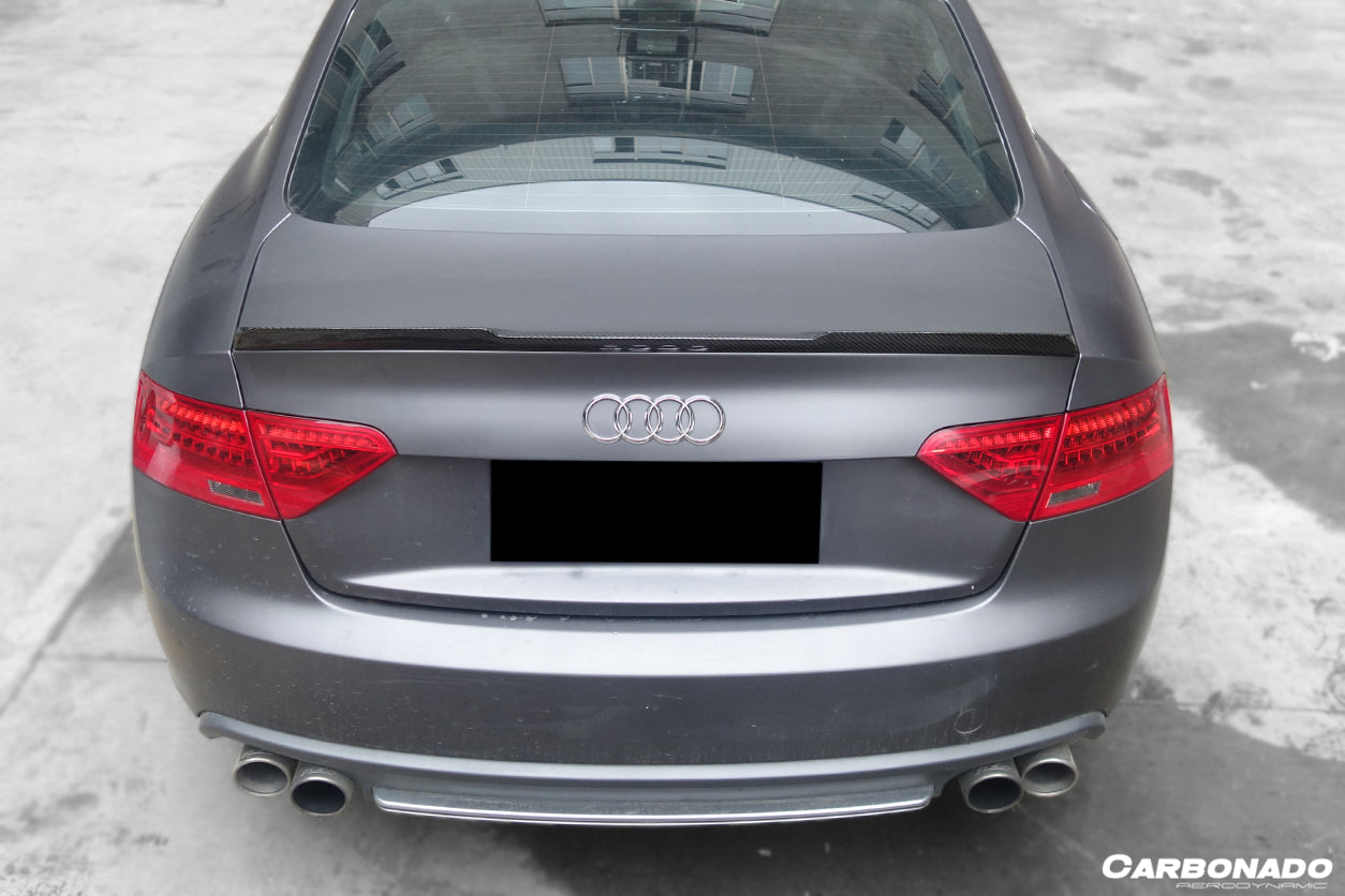 Carbonado 2009-2015 Audi A5 Sline S5 Sedan RW Style Carbon Fiber Trunk Spoiler