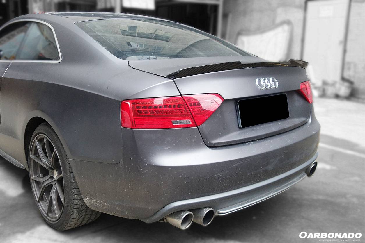 Carbonado 2009-2015 Audi A5 Sline S5 Sedan RW Style Carbon Fiber Trunk Spoiler