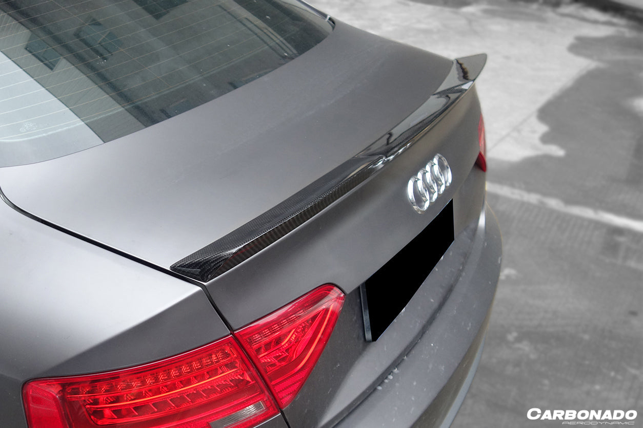 Carbonado 2009-2015 Audi A5 Sline S5 Sedan RW Style Carbon Fiber Trunk Spoiler