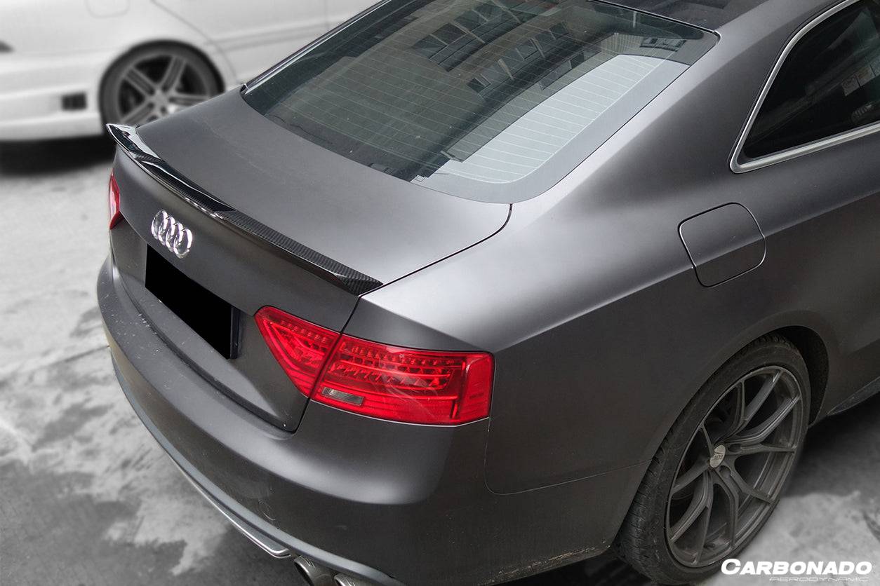 Carbonado 2009-2015 Audi A5 Sline S5 Sedan RW Style Carbon Fiber Trunk Spoiler