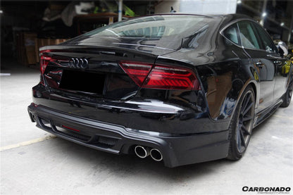 Carbonado 2012-2014 Audi A7 WD Style Rear Lip Diffuser With Exhaust Tips