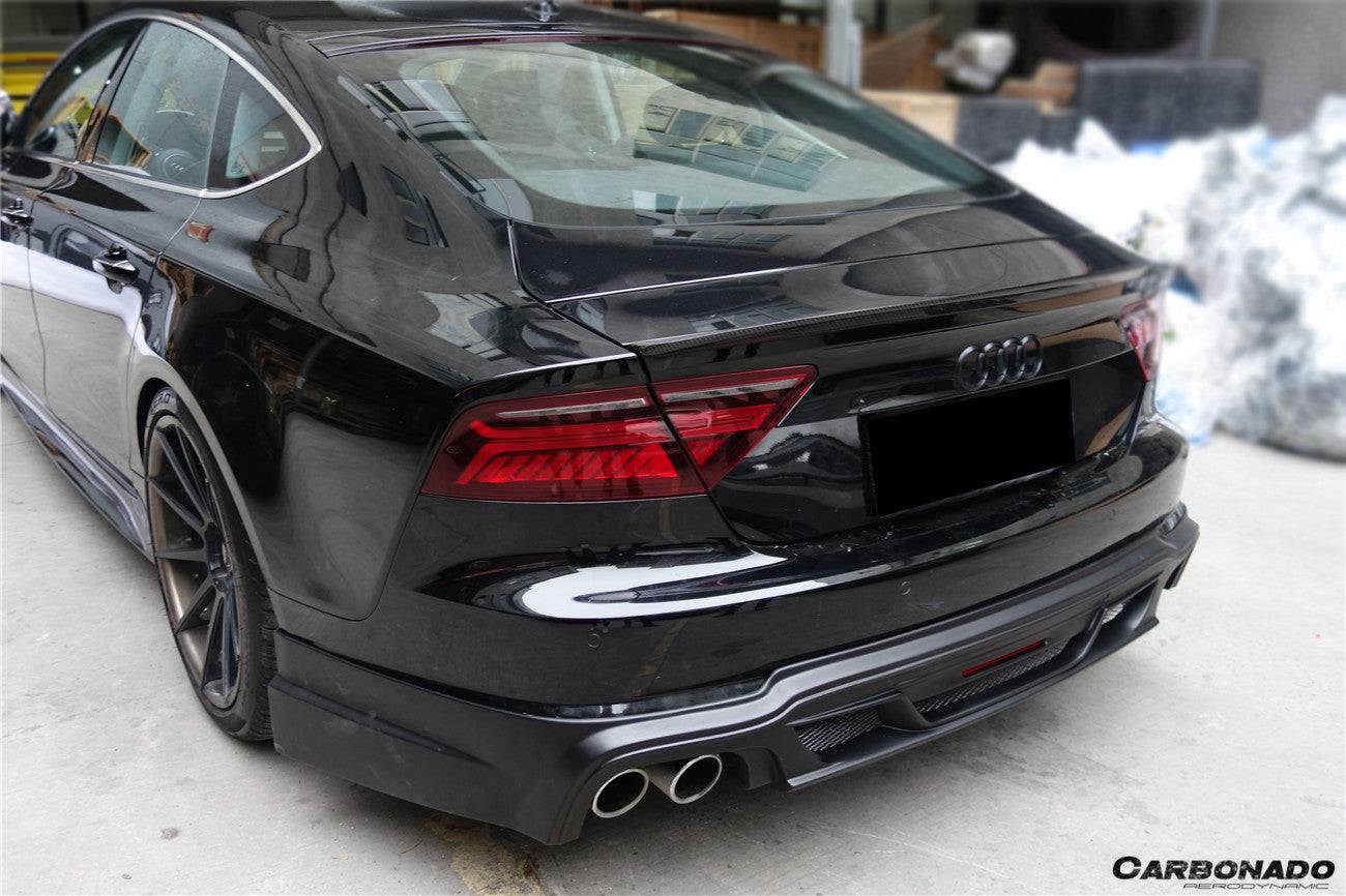Carbonado 2012-2014 Audi A7 WD Style Rear Lip Diffuser With Exhaust Tips