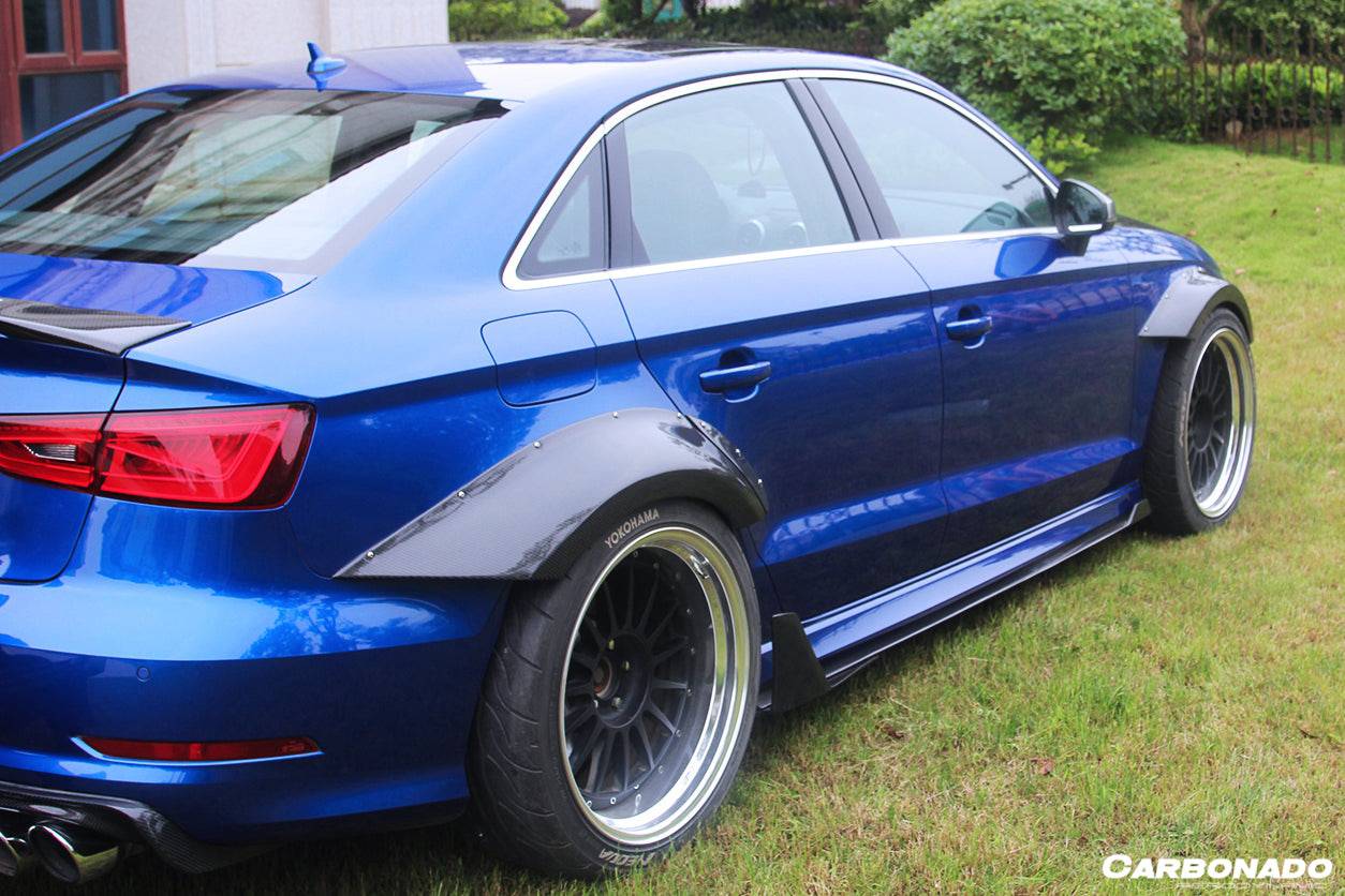 Guardabarros ancho de fibra de carbono estilo BKSS para Audi S3 A3 Sline Sedán Carbonado 2013-2016