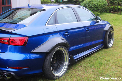 Guardabarros ancho de fibra de carbono estilo BKSS para Audi S3 A3 Sline Sedán Carbonado 2013-2016