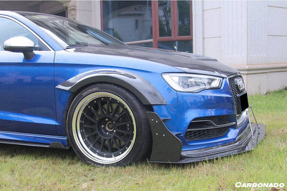 Guardabarros ancho de fibra de carbono estilo BKSS para Audi S3 A3 Sline Sedán Carbonado 2013-2016