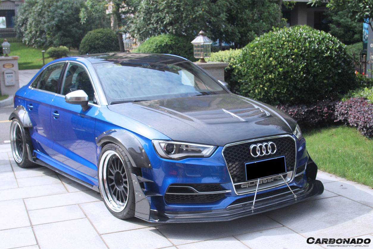 Guardabarros ancho de fibra de carbono estilo BKSS para Audi S3 A3 Sline Sedán Carbonado 2013-2016
