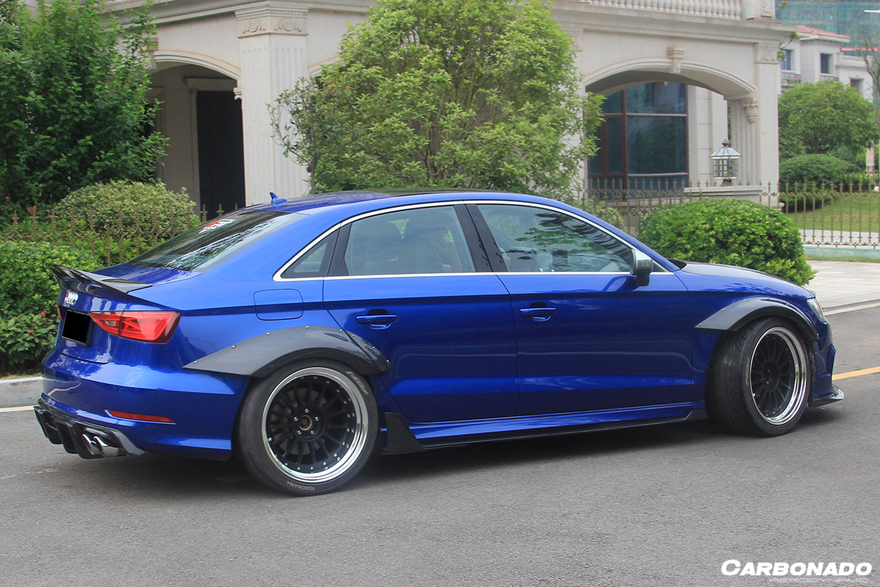 Guardabarros ancho de fibra de carbono estilo BKSS para Audi S3 A3 Sline Sedán Carbonado 2013-2016