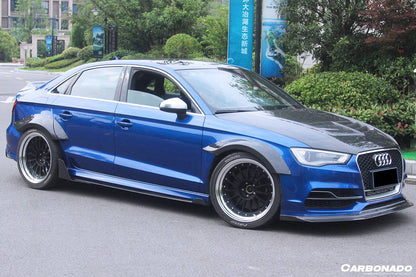 Guardabarros ancho de fibra de carbono estilo BKSS para Audi S3 A3 Sline Sedán Carbonado 2013-2016