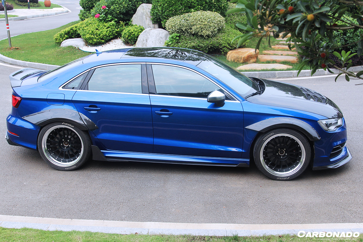 Guardabarros ancho de fibra de carbono estilo BKSS para Audi S3 A3 Sline Sedán Carbonado 2013-2016