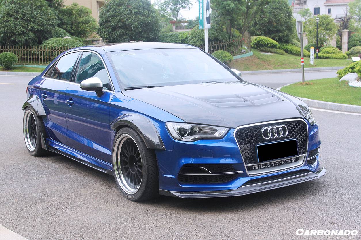 Guardabarros ancho de fibra de carbono estilo BKSS para Audi S3 A3 Sline Sedán Carbonado 2013-2016