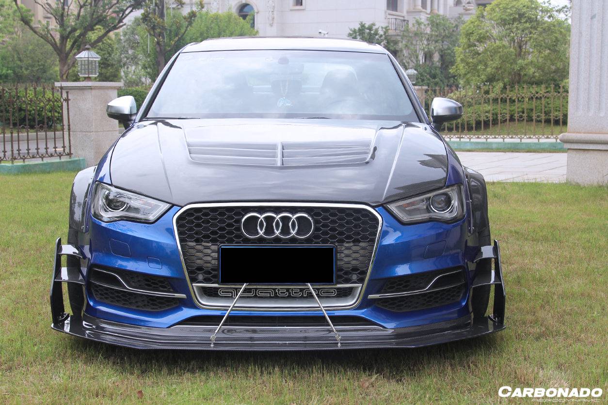 Guardabarros ancho de fibra de carbono estilo BKSS para Audi S3 A3 Sline Sedán Carbonado 2013-2016
